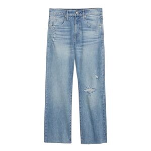 GAP High-Rise Destructed Crop Ankle Flare Jeans Blue 26 EUC